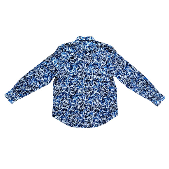 Robert Graham Arches Long Sleeve Button Down Shirt in Blue Men's Size Large - Picture 2 of 7